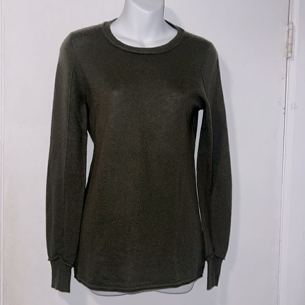 OONAGH BY NANETTE LEPORE Olive Green Cashmere Sweater-S